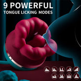 Grandbuŝa Vibrilo 3 en 1 Langoleka Suĉa G-Punkta Vibrilo Kun Vibranta Dildo